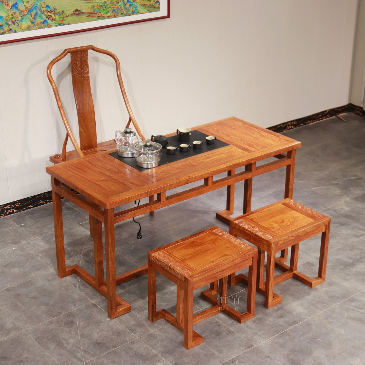 新中式刺猬紫檀茶桌实木家具苏梨红木功夫茶台京瓷花梨木泡茶台,住宅家具,红木茶桌/茶台,淘宝优惠券,粉丝福利购,淘宝优惠卷