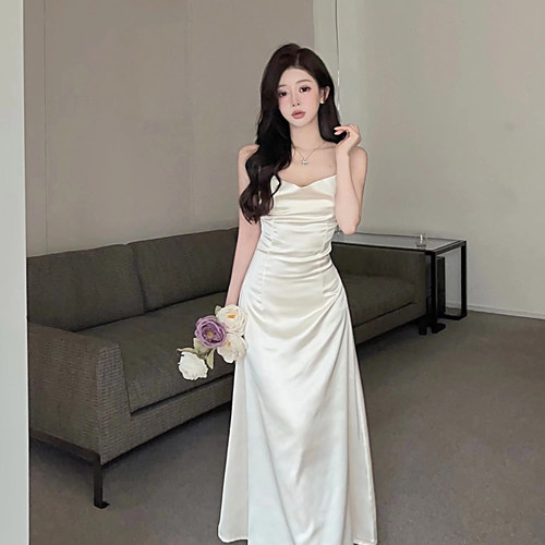 长裙女夏美背收腰海边优雅沙滩裙