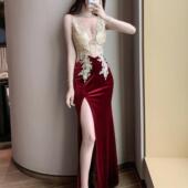 高端轻奢小众夜场上班衣服小个子气质新款 显瘦晚礼服连衣裙女 修身