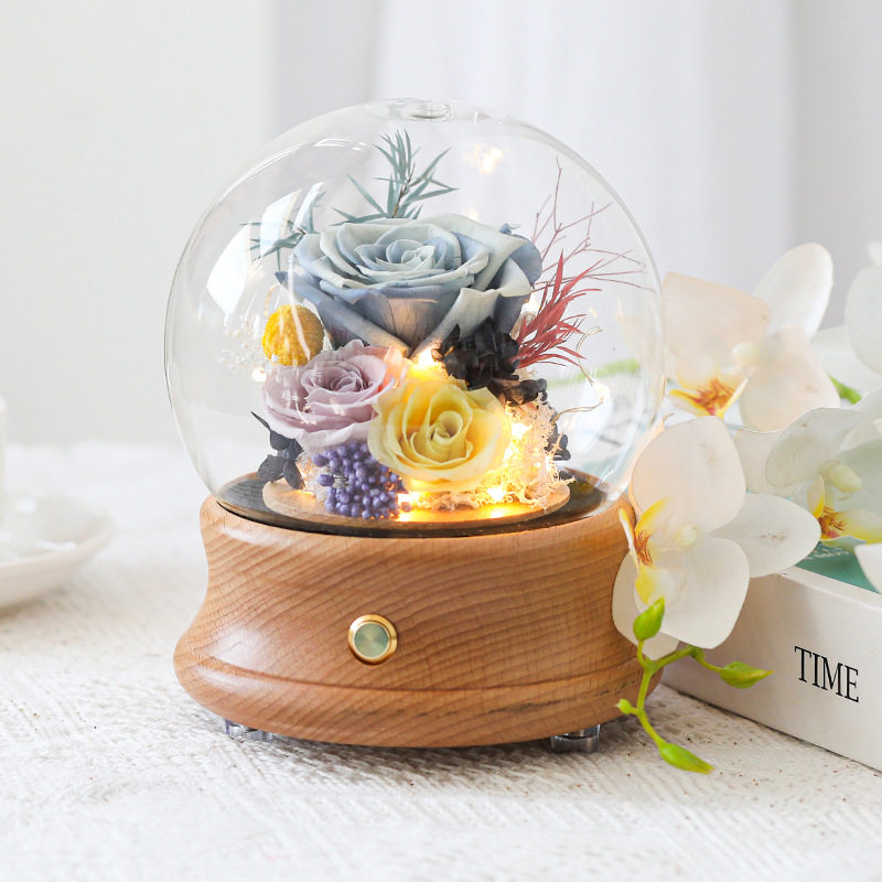 永生玫瑰花蓝牙花束音箱小台灯情人节七夕礼盒教师节礼物永生花