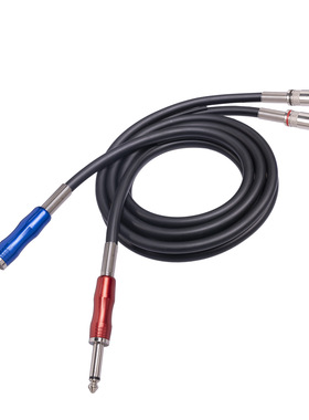 DEMINNA双屏蔽线双RCA公转双6.35公功放调音台连接线1M2M3M