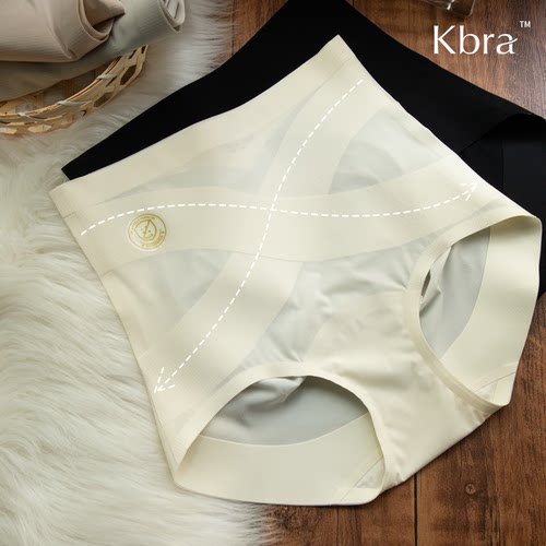 KbraX弹力！高腰收腹内裤女