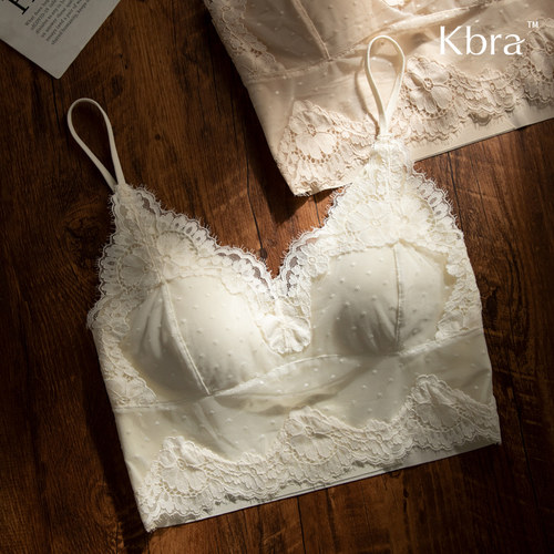 Kbra法式波点睫毛蕾丝内衣女