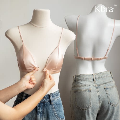 Kbra珠光丝法式三角杯内衣女