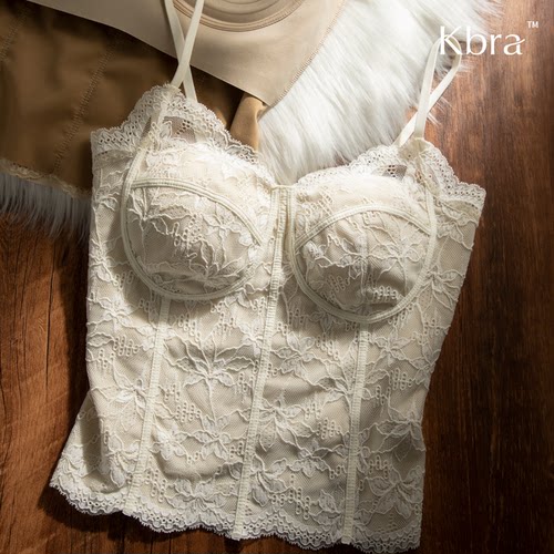 Kbra法式蕾丝鱼骨吊带背心女