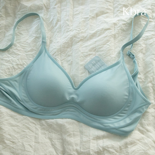 Kbra日本牛奶丝无痕无钢圈内衣女聚拢大胸显小3D软支撑文胸罩薄款
