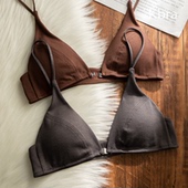 Kbra轻薄无痕小胸性感内衣女前扣美背细肩带法式 超薄纯欲文胸套装