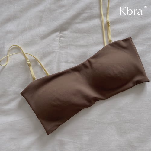 Kbra细肩带交叉美背内衣女夏薄款
