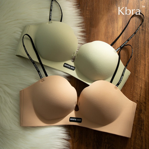 Kbra细肩带内衣女小胸聚拢