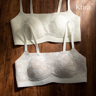 Kbra法式 收副乳防下垂无钢圈大胸显小显薄文胸罩 蕾丝内衣女夏薄款