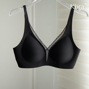 Kbra深V蕾絲領(lǐng)內(nèi)衣女無痕提拉聚攏收副乳防下垂軟支撐薄款 文胸罩