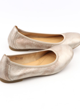 BORN经典真皮单鞋轻柔舒适牛皮知性优雅平底豹纹奶奶鞋芭蕾舞鞋