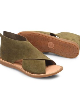 BORN美国出口新款时尚欧美小众交叉真皮罗马风凉鞋百搭平底鞋子