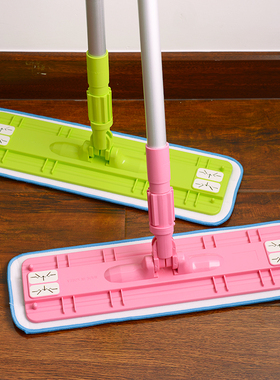 韩国进口地板拖把 伸缩铝合金杆拖布 平板墩布魔术贴夹固式大扫除