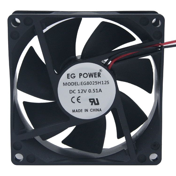 EG POWER  EG8025H12S 12v 0.51A 大风力 8cm 工业风扇  散热风扇