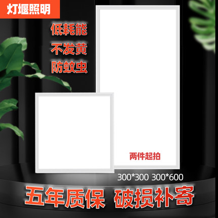 集成吊顶led平板灯30x30厨房灯30x60卫生间灯嵌入式铝扣板面板灯
