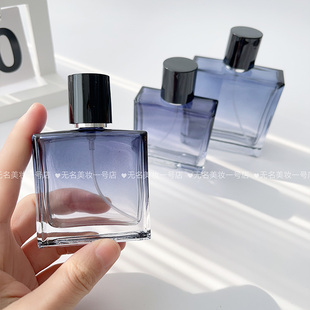 香水分装瓶高级便携渐变色玻璃瓶30ml50毫升喷雾瓶高档方形小样瓶