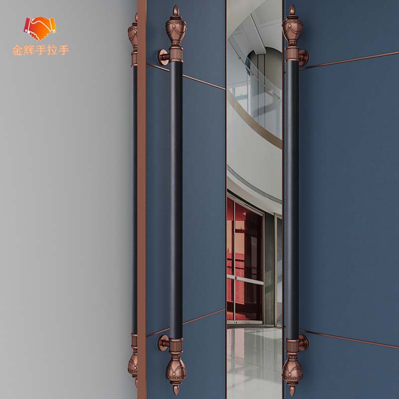 新中式酒店民宿古铜不锈钢明装大门拉手定制ktv包厢门玻璃门把手