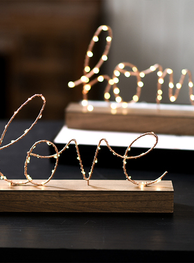 ins木质客厅卧室夜灯礼物小摆件