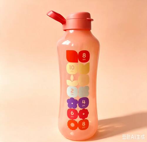 特百惠国产1.2L/2L橘色动感水力瓶塑料水壶