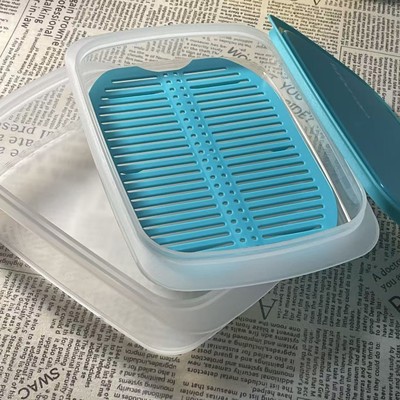 （海）双层保鲜盒带篦子  790ml +1.5L