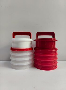 (海) 肉饼磨具 冷冻盒 保鲜盒 白色/红色
