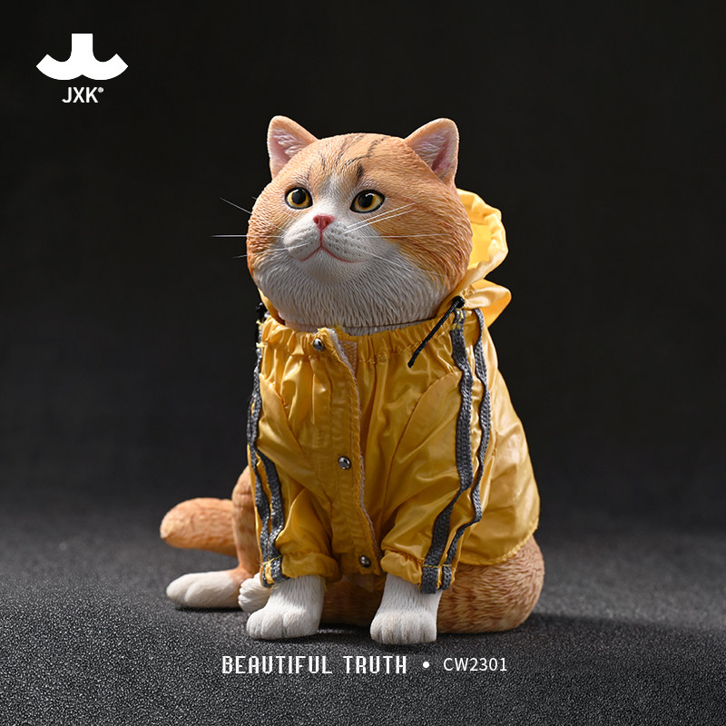 JXK冲锋衣潮猫英国短毛猫模型