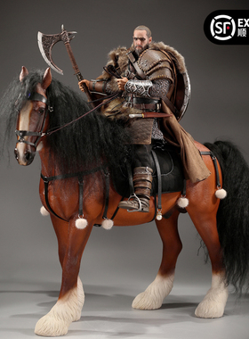 现货JXK 1/6 夏尔马模型 仿真动物潮玩创意周边骏马摆件兵人坐骑