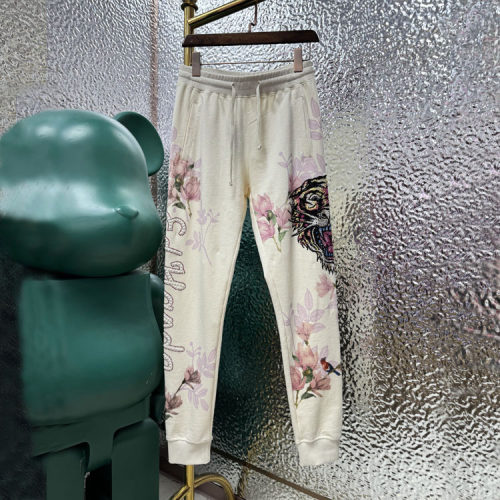 ED虎头烫钻印花贴片珍珠女束脚裤