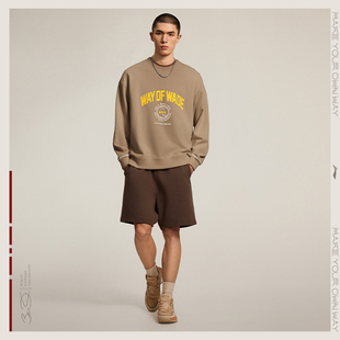 李宁男子韦德卫衣新款 宽松套头运动休闲卫衣AWDU277 韦德系列时尚