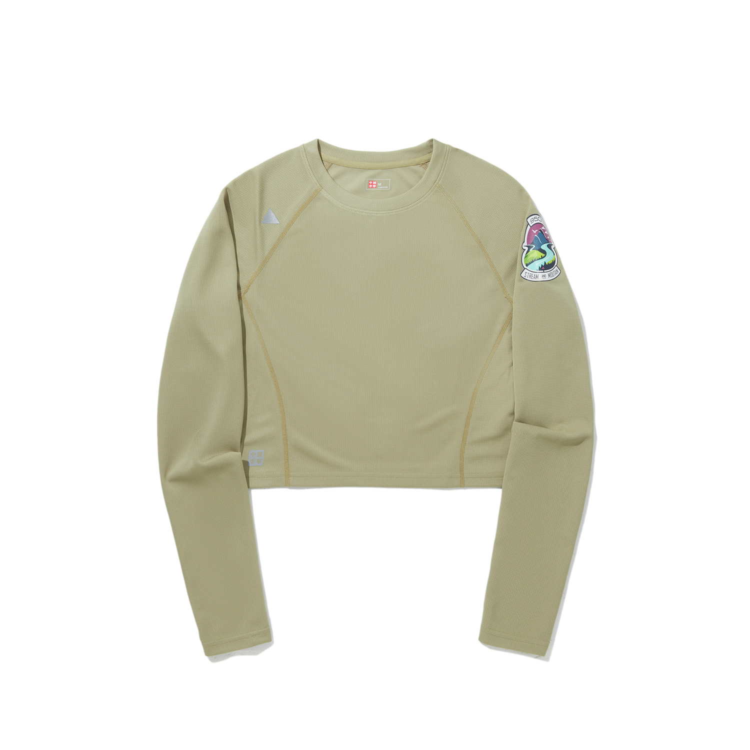 中国李宁长袖T恤女士秋季新款女装短款运动衣反光运动服AHSUE76