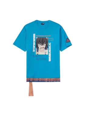 李宁LNGx鬼灭之刃联名款卡通印花梭织假两件男女款短袖T恤FABA002