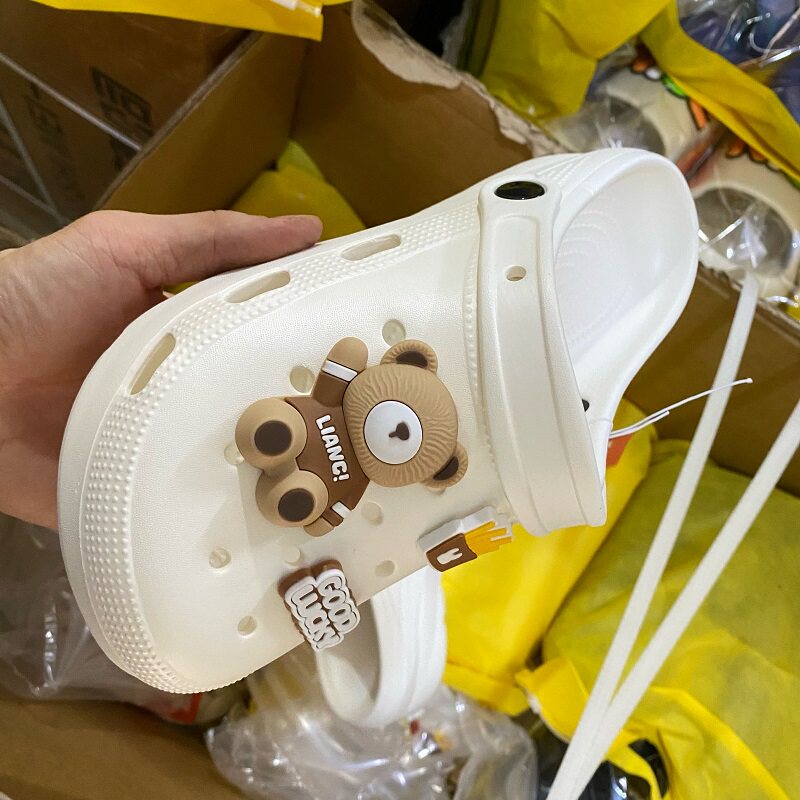 嘉仕美洞洞鞋女款夏季外穿可爱小熊情侣厚底室内户外沙滩凉拖鞋