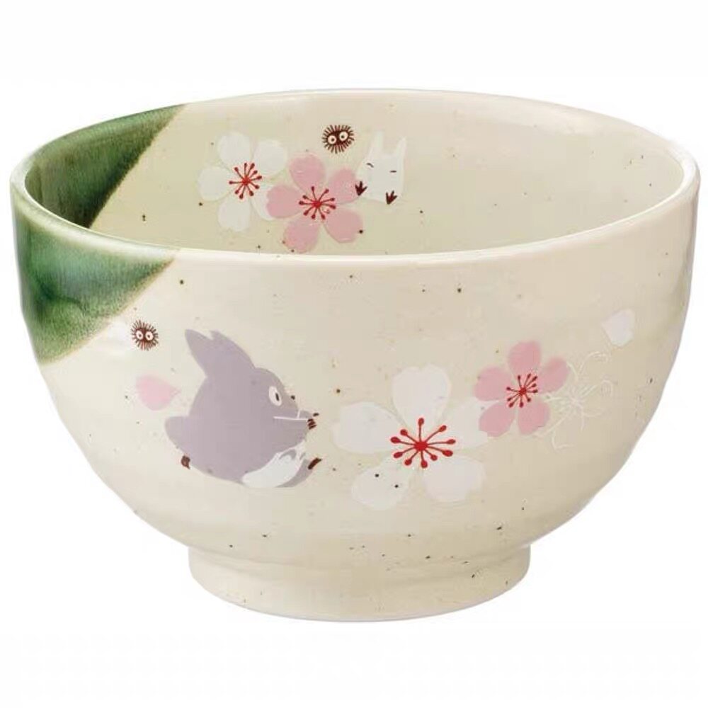 全新现货 日本Skater斯凯达 美浓烧陶瓷汤碗日式樱花纹龙猫21cm