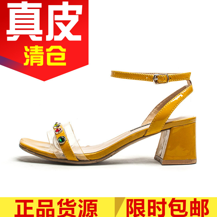 真皮凉鞋女夏露趾一字带羊皮