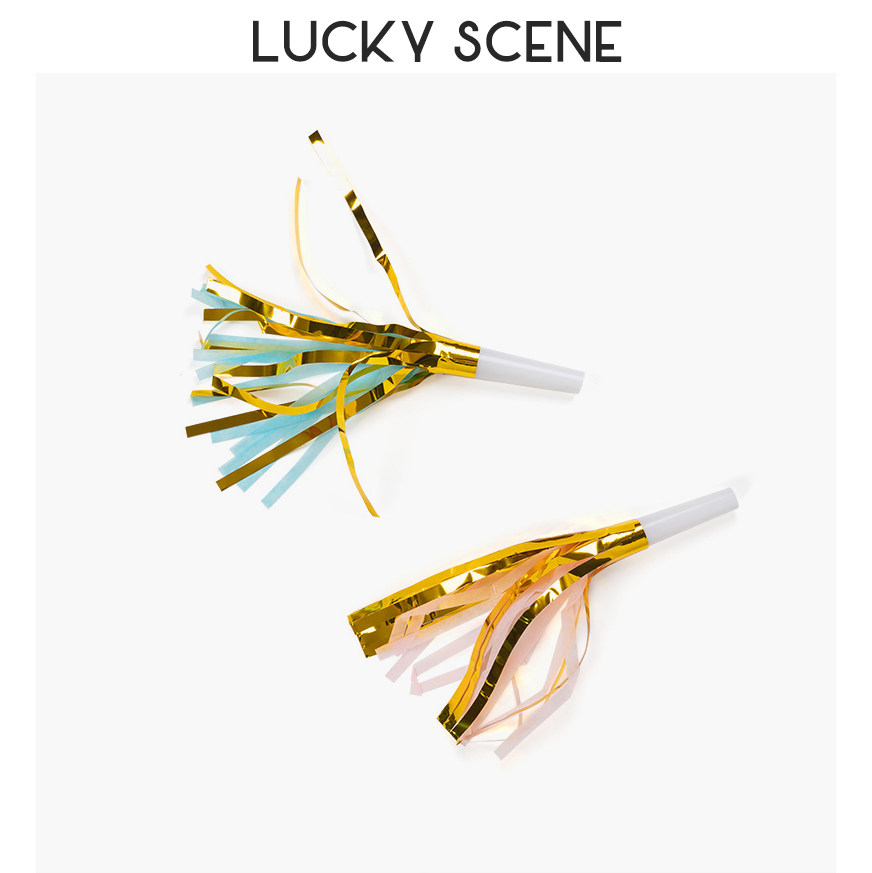 【吉祥道具】流苏吹龙 小纸条飘起来派对小哨子节庆玩具生日聚会