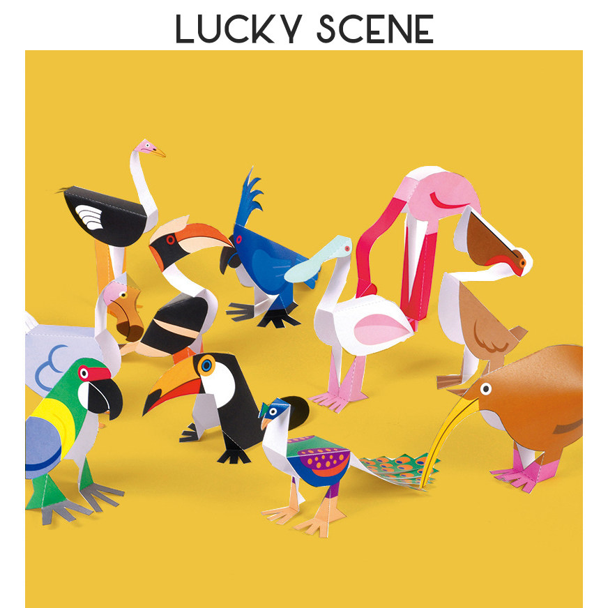 【吉祥道具】折纸模玩具 儿童亲子益智手工diy动物造型趣味纸模型