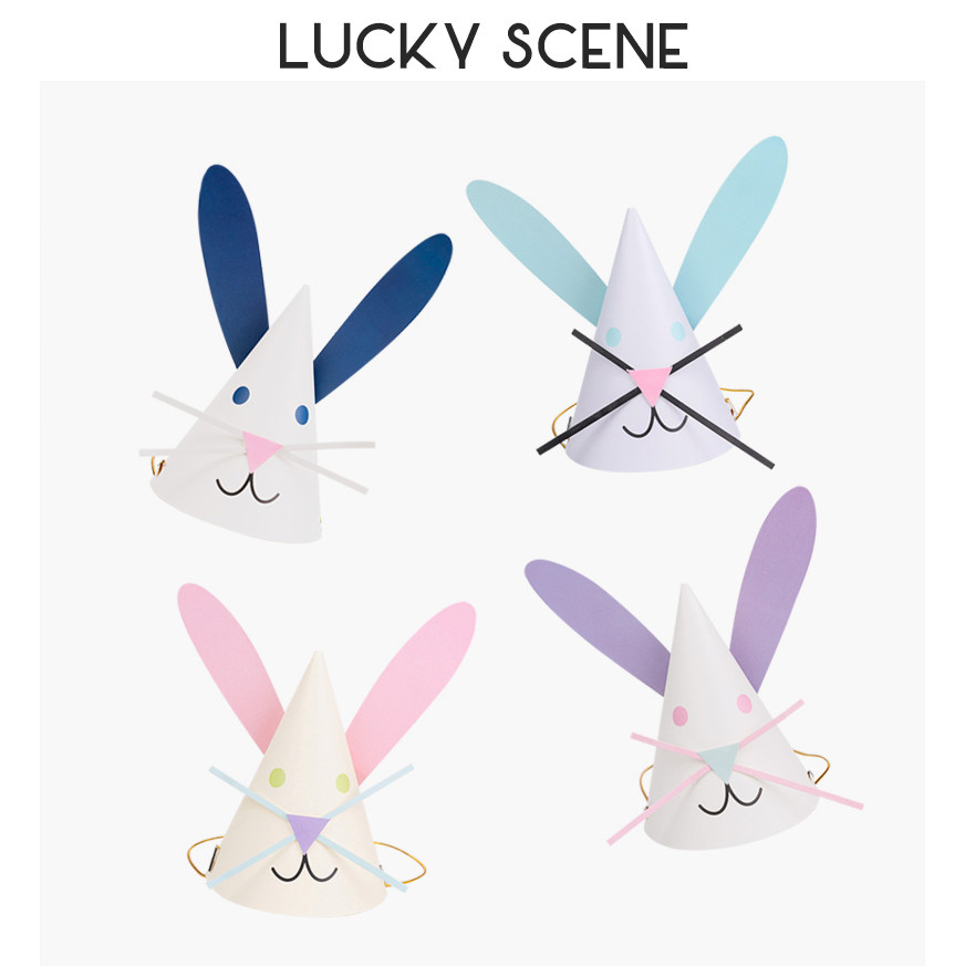 【吉祥道具】小兔子耳朵生日帽可爱手工DIY兔子宝宝派对帽复活节