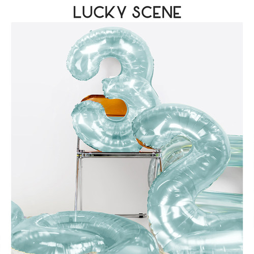 铝膜派对装饰水晶蓝色数字气球