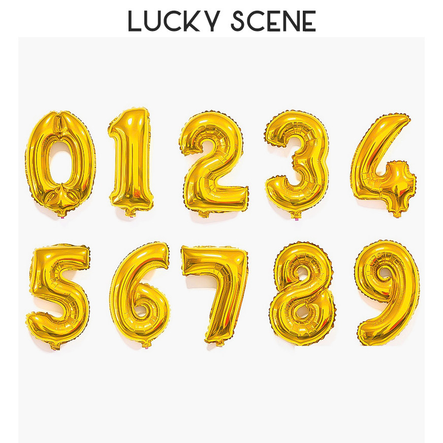 【吉祥道具】金色数字铝膜铝箔气球生日大型拍照用品求婚字母拍照