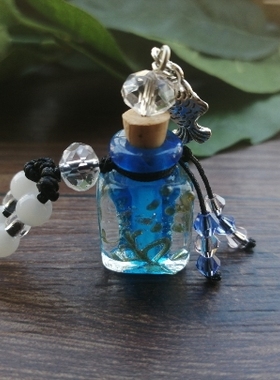 简约福袋琉璃吊坠随身挂坠项坠男女项链紫色红色已装藏金刚沙