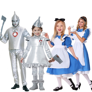 万圣节爱丽丝梦游仙境亲子活动演出服 圣诞节123木头人儿童派对服