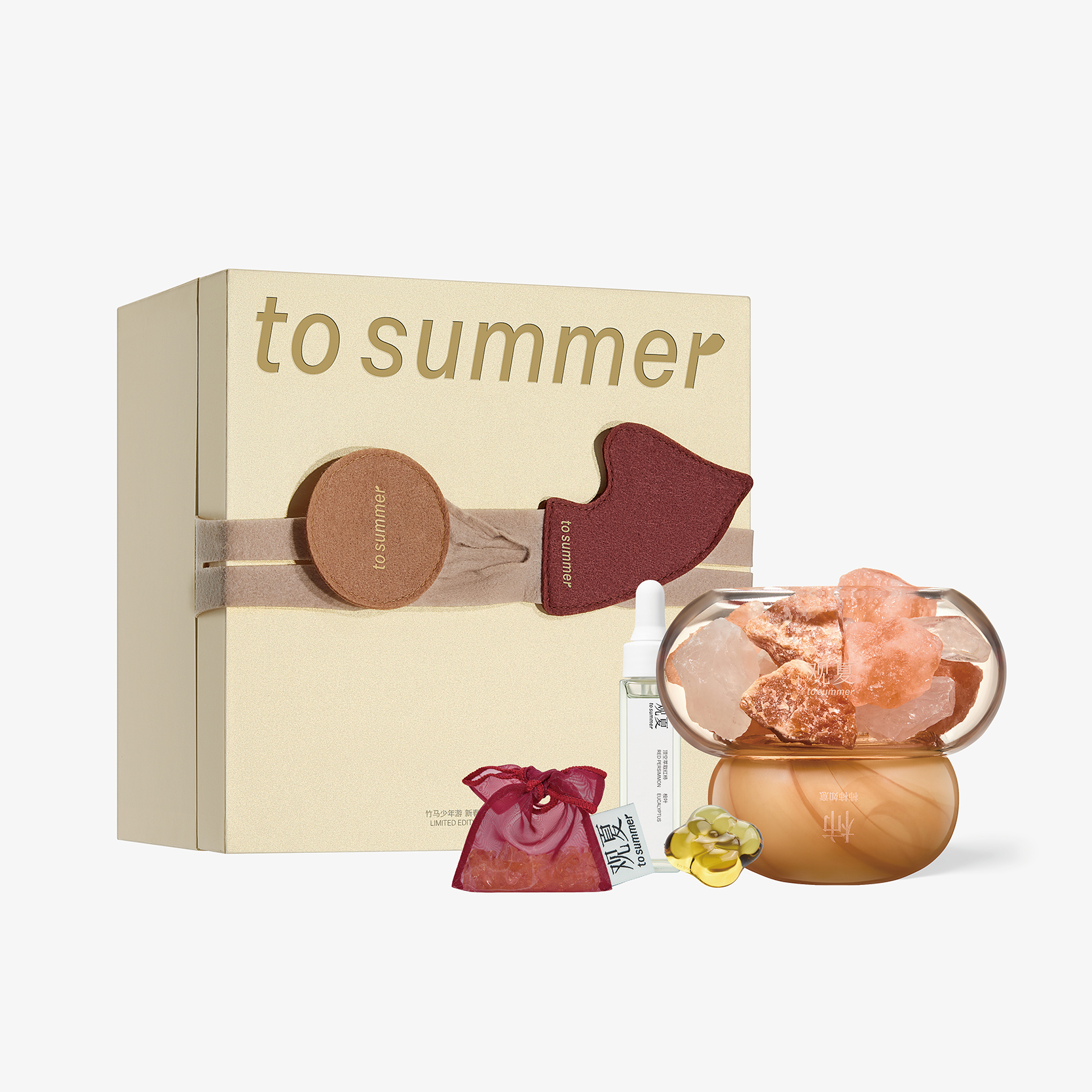 观夏福禄聚宝晶石香薰柿柿如意香氛无火室内扩香石摆件生日伴手礼