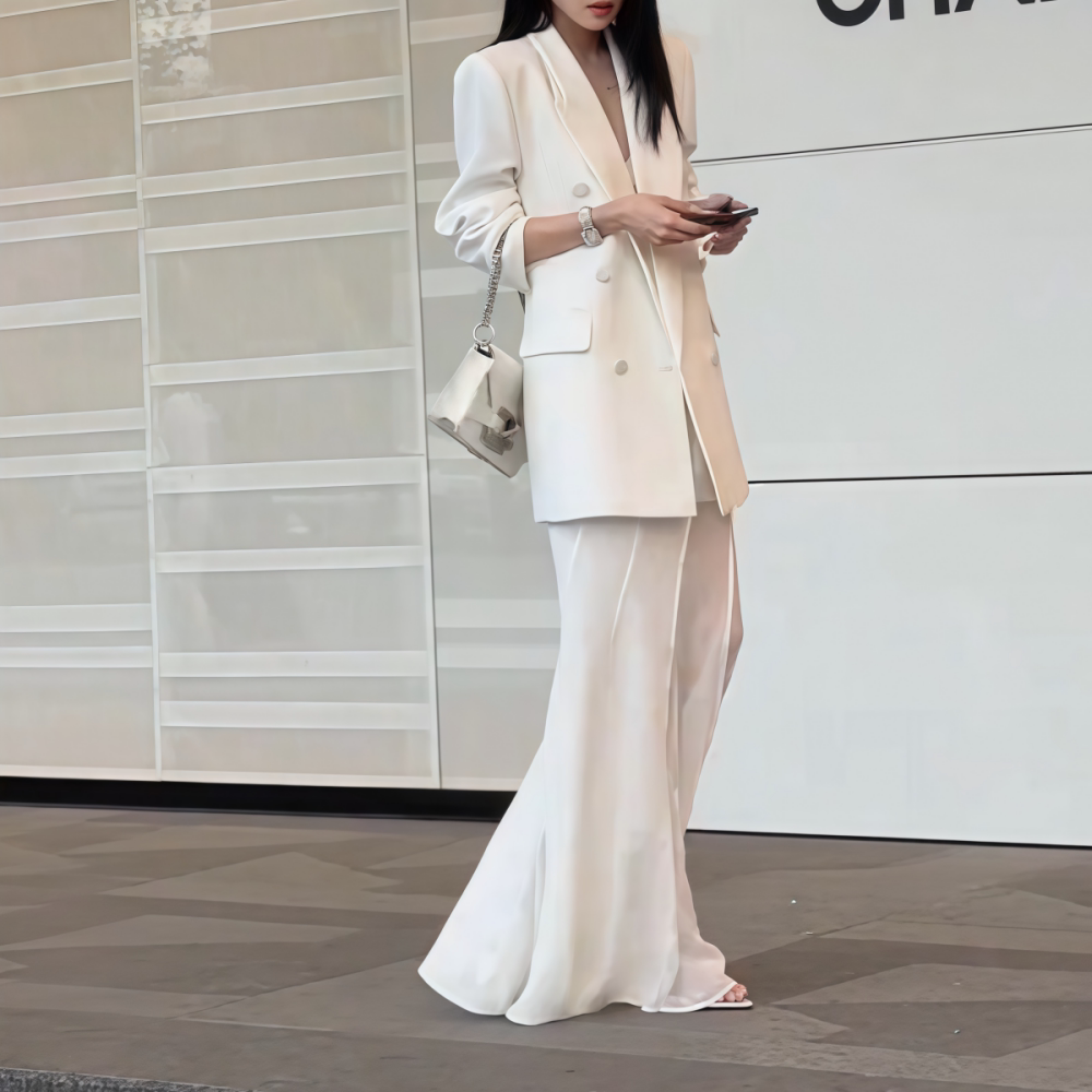 时尚白色上衣半裙服饰套装女款