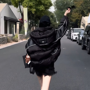 2025冬季新款韩系显瘦减龄通勤感黑色连帽立领短款羽绒服外套女款