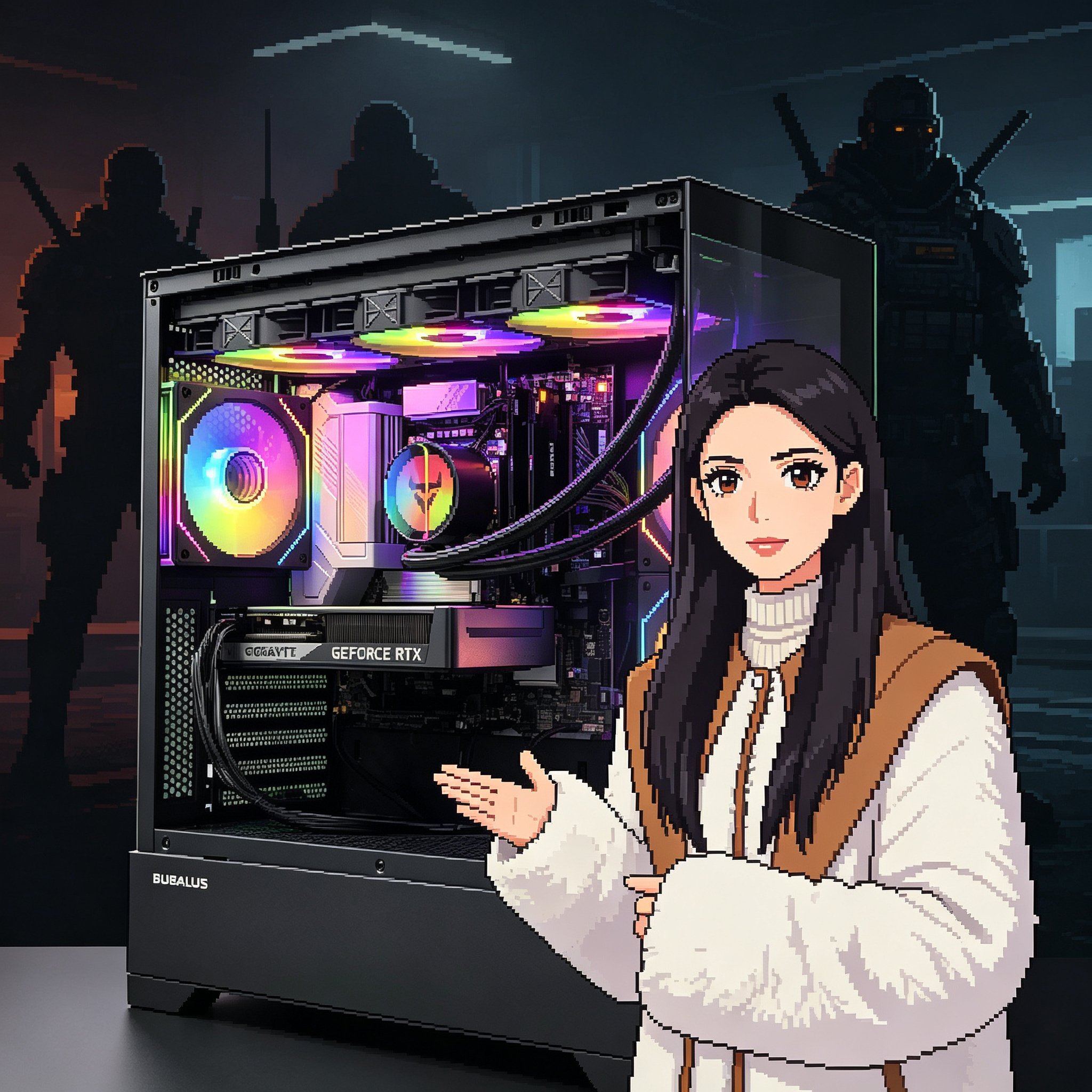 高颜值全景双面侧透办公电竞