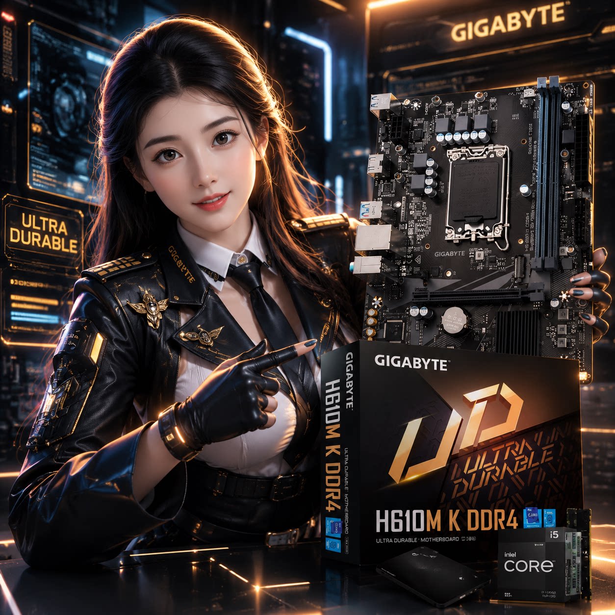 技嘉H610M-K+12490F+雷克沙16G3200普条+昂达512GSSD