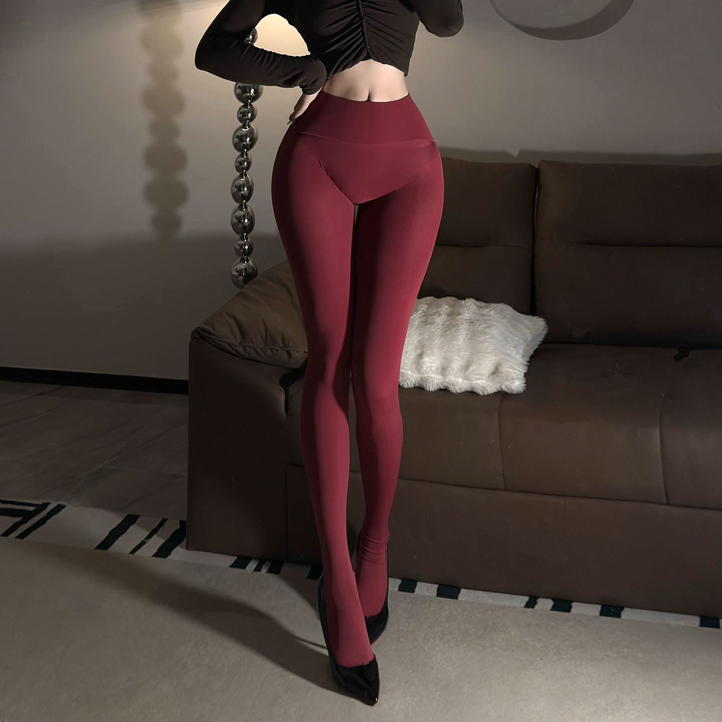 轻绒深裆无缝天鹅绒打底连裤袜120D丝袜女士性感秋冬季黑丝光腿