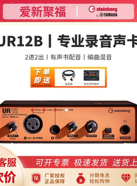 雅马哈YAMAHASteinberg UR12专业编曲电脑K歌录音UR22C 声卡套装