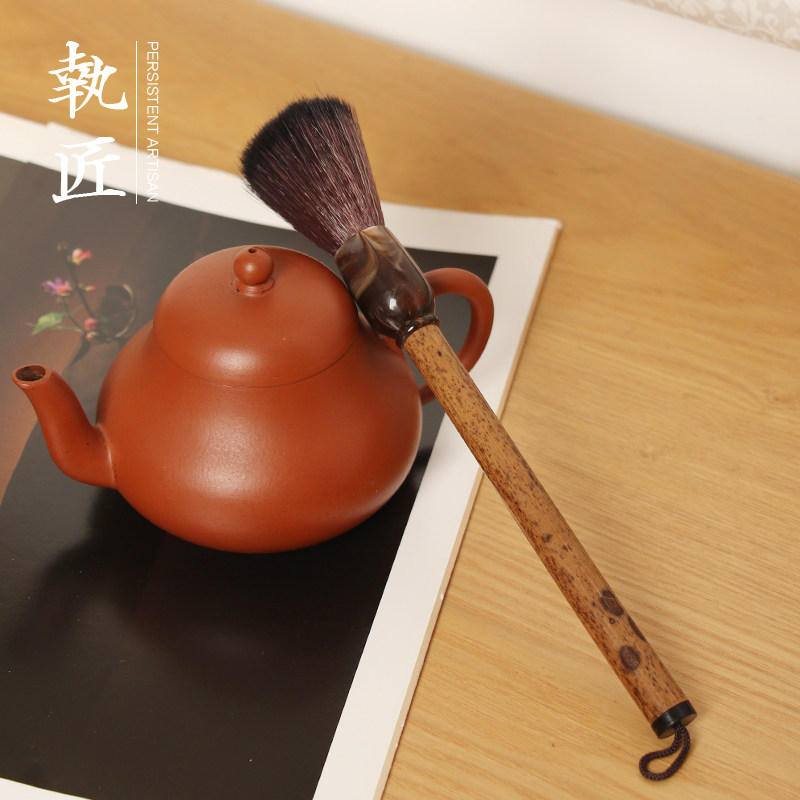 手工梅鹿竹养壶笔茶刷不掉毛茶扫茶盘扫水茶几清理茶具茶道零配件